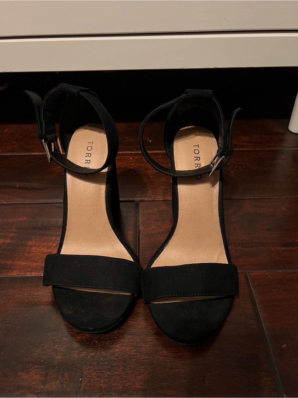 TORRID Black Ankle-Strap Heels Size: 7WW